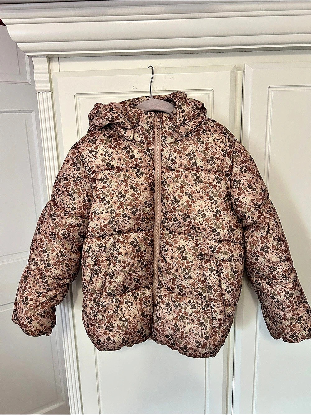 H&M Water-Repellent Puffer Jacket Brown & Pink Medium